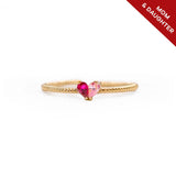 Custom Tiny Heart Birthstone Adjustable Ring-Christmas Gift