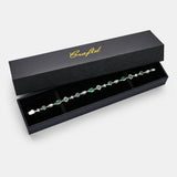 Melted Emerald Gemstone Necklace (Silver)