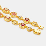 Melted Ruby Gemstone Necklace (Gold)