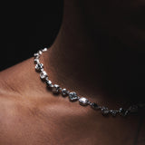 Melted Onyx Gemstone Necklace (Silver)