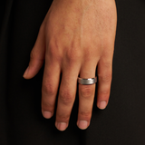 Bevelled Ring (Silver) 8mm | Tungsten