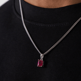 Ruby Stone Pendant (Silver)