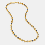 Blue Gemstone Clover Necklace (Gold)