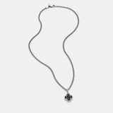 Onyx Clover Stone Pendant (Silver)