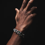 Melted Emerald Gemstone Bracelet (Silver)