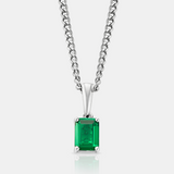 Emerald Stone Pendant (Silver)