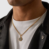 Onyx Clover Stone Pendant (Gold)