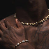 Melted Onyx Gemstone Bracelet (Gold)