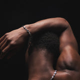 Melted Onyx Gemstone Bracelet (Silver)