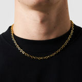 Onyx Gemstone Clover Necklace (Gold)