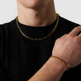 Red Gemstone Clover Necklace (Gold)