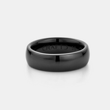 Rounded Ring (Black) 7mm | Sterling Silver