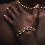 Melted Ruby Gemstone Bracelet (Gold)