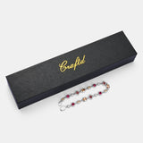 Melted Ruby Gemstone Bracelet (Silver)