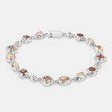 Melted Ruby Gemstone Bracelet (Silver)