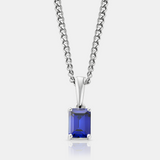 Sapphire Stone Pendant (Silver)