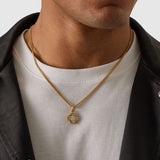 White Clover Stone Pendant (Gold)