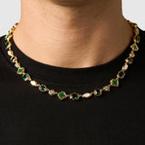 Melted Emerald Gemstone Necklace (Gold)