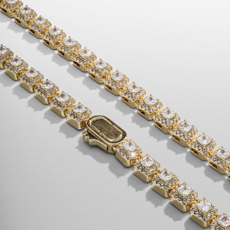 Cluster Stone Tennis Chain (Gold)
