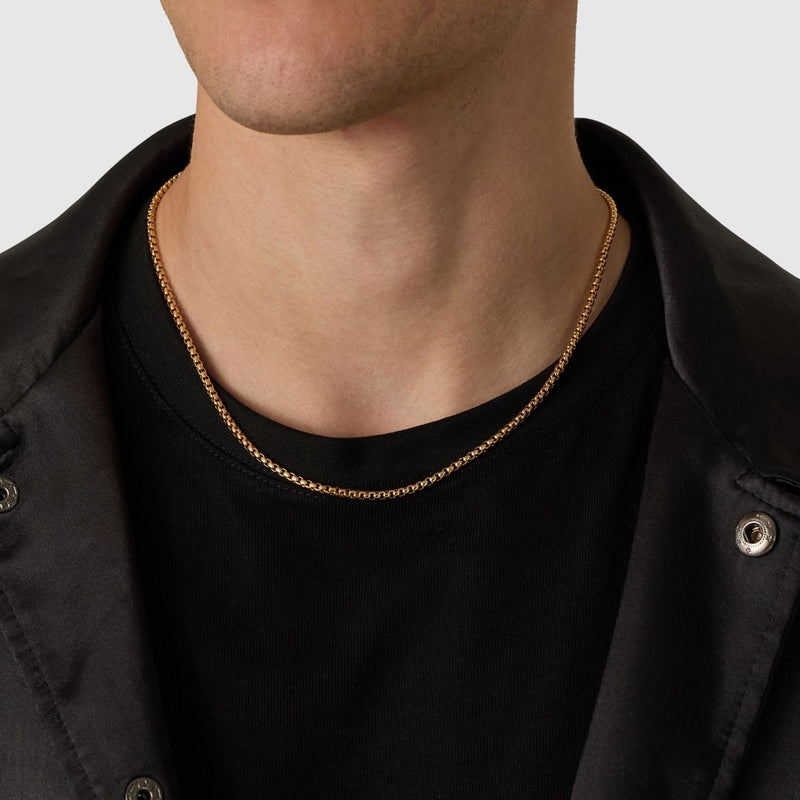 Round Box Chain (Gold) 3mm