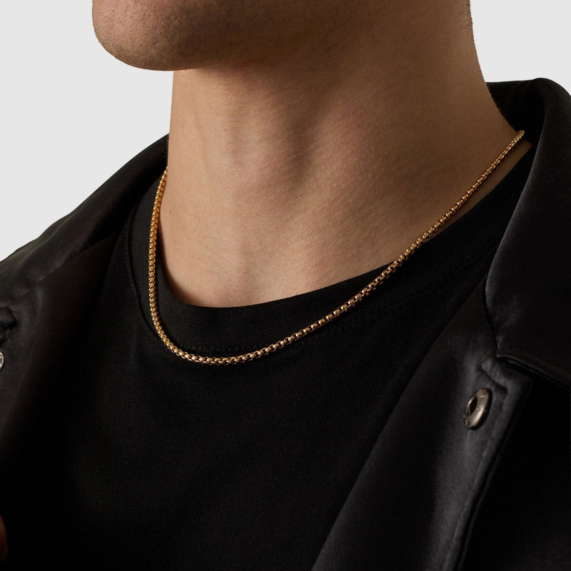 Round Box Chain (Gold) 3mm