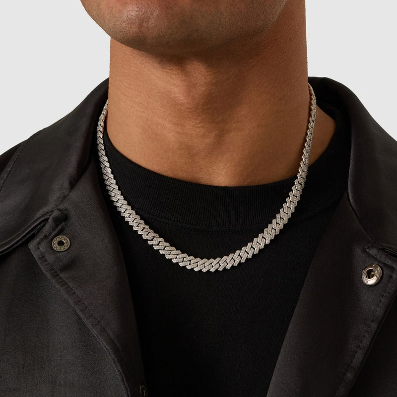 Prong Link Iced Cuban (Silver) 8mm