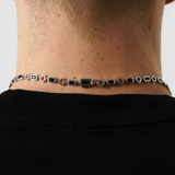 Onyx Gemstone Clover Necklace (Silver)