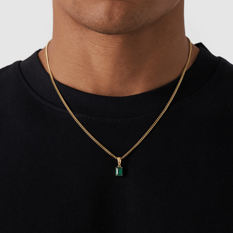 Emerald Stone Pendant (Gold)