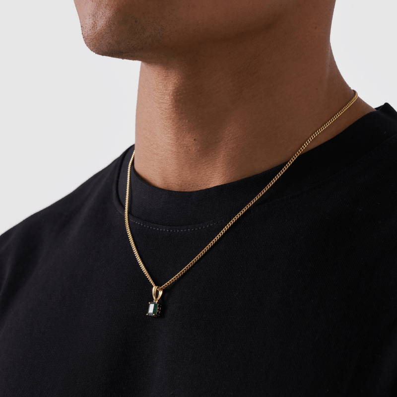 Emerald Stone Pendant (Gold)