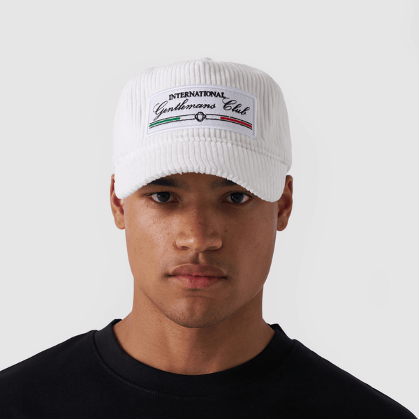 Italian Gentleman's Club Hat - Cord (White)