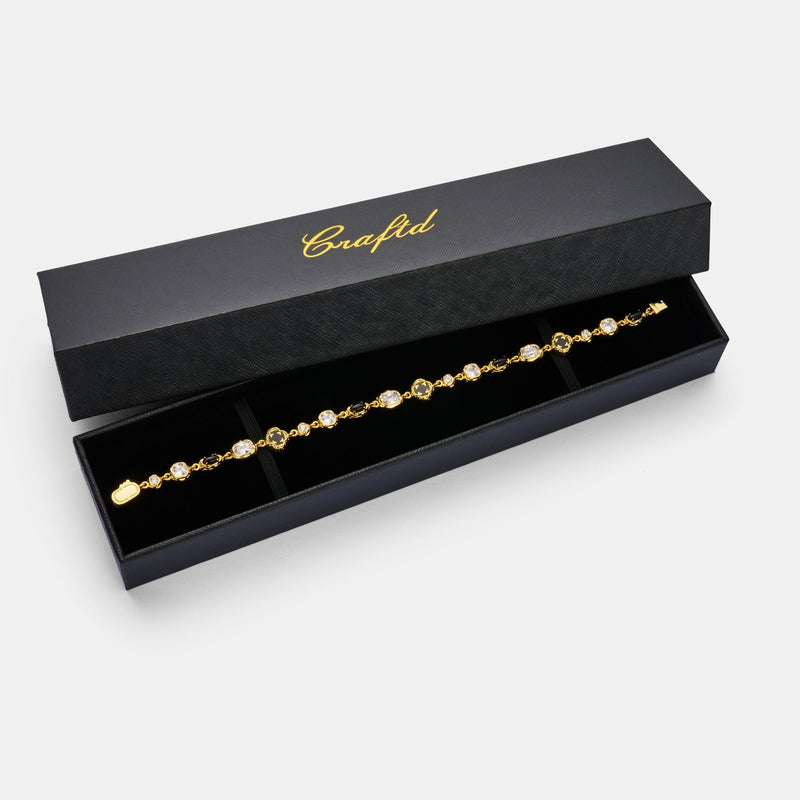 Melted Onyx Gemstone Necklace (Gold)