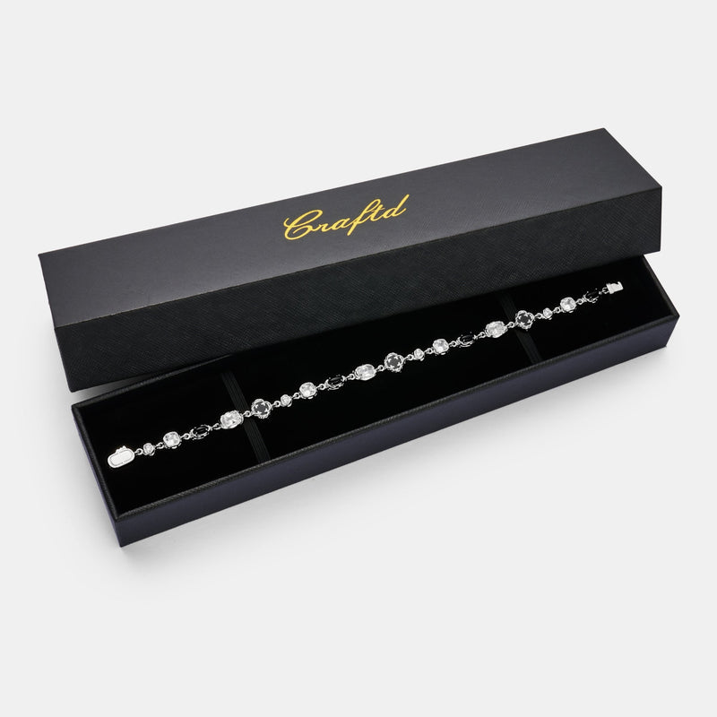 Melted Onyx Gemstone Necklace (Silver)