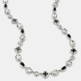 Melted Onyx Gemstone Necklace (Silver)