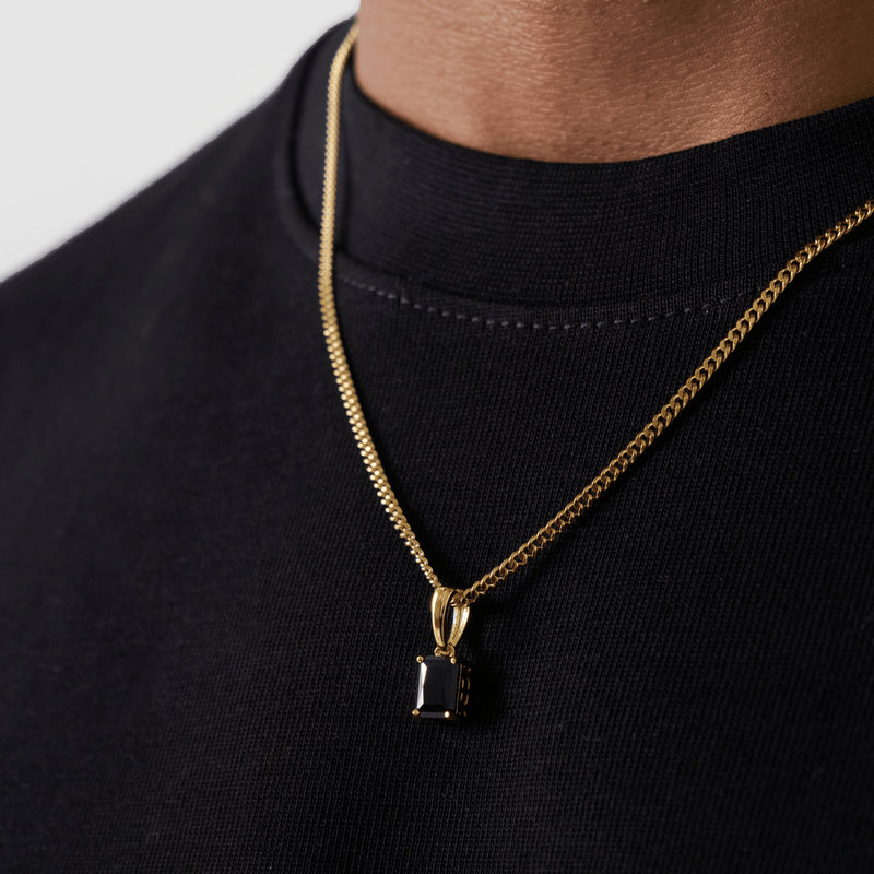 Onyx Stone Pendant (Gold)