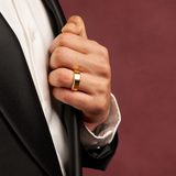 Bevelled Ring (Gold) 8mm | 18ct Gold Tungsten