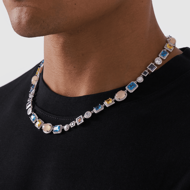 Sapphire Gemstone Necklace (Silver)