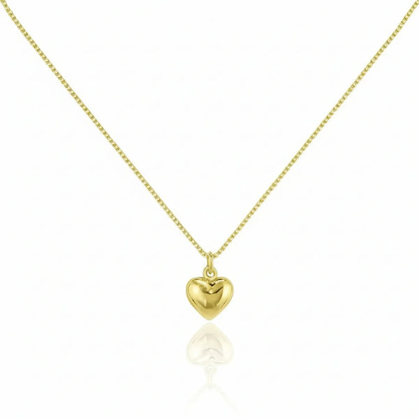 Smooth Heart Necklace Plated in 18k Gold
