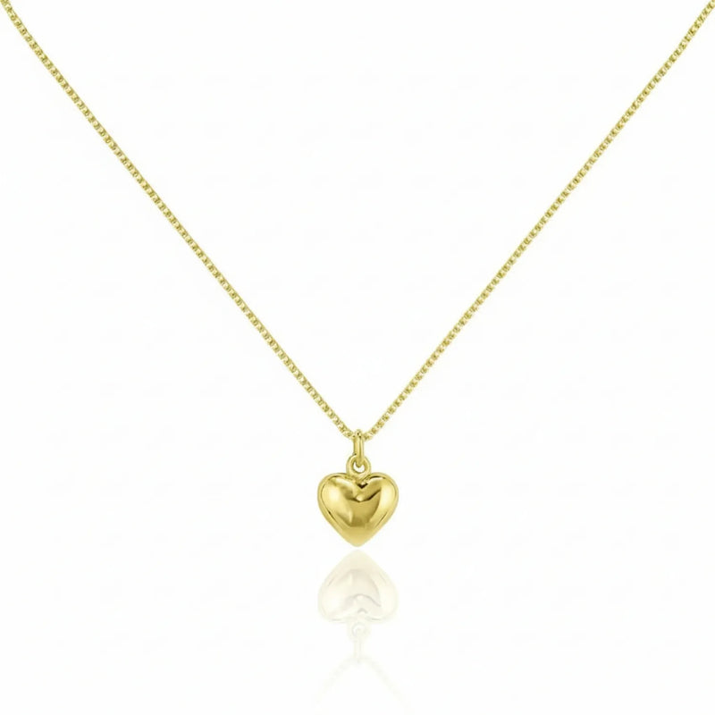 Smooth Heart Necklace Plated in 18k Gold