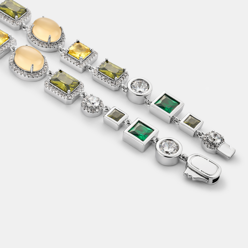 Emerald Gemstone Necklace (Silver)