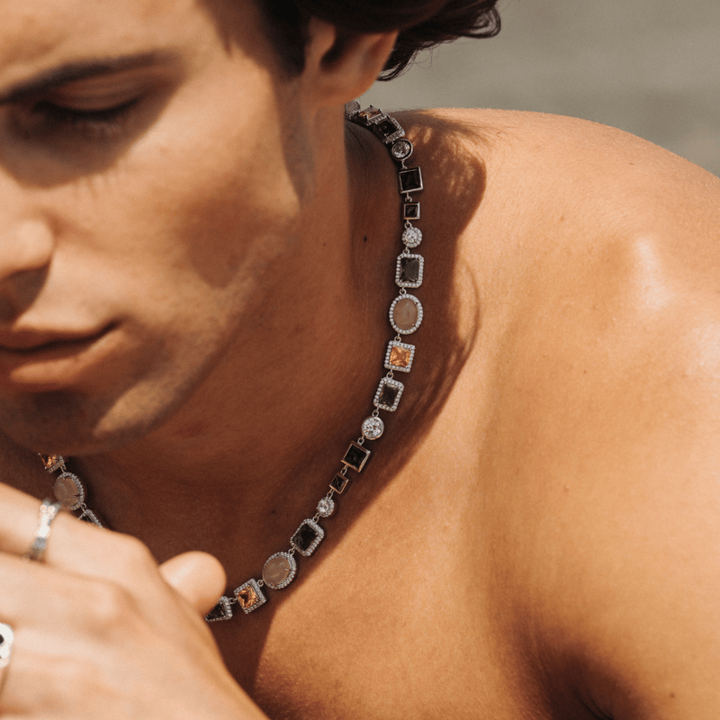 Emerald Gemstone Necklace (Silver)