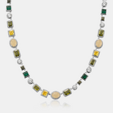 Emerald Gemstone Necklace (Silver)