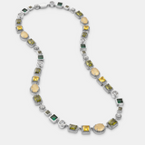 Emerald Gemstone Necklace (Silver)