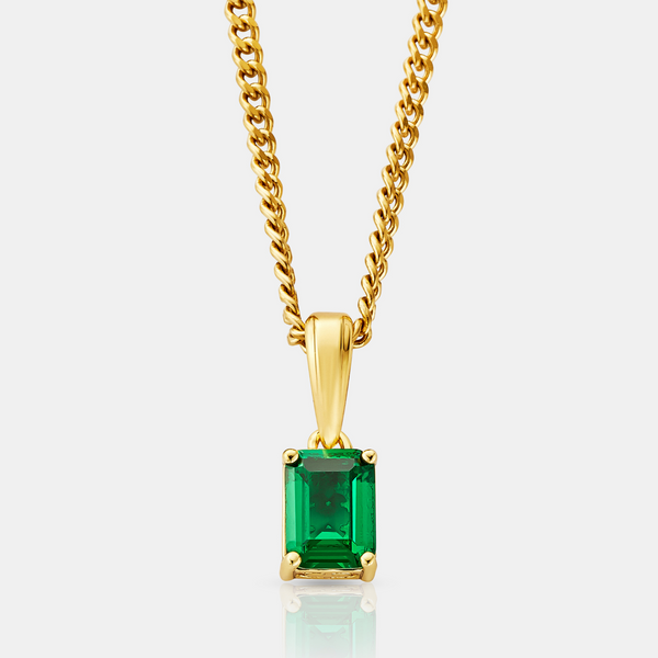 Emerald Stone Pendant (Gold)