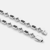 Green Gemstone Clover Bracelet (Silver)