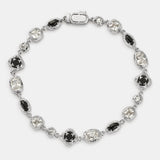 Melted Onyx Gemstone Bracelet (Silver)