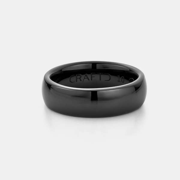 Rounded Ring (Black) 7mm | Tungsten