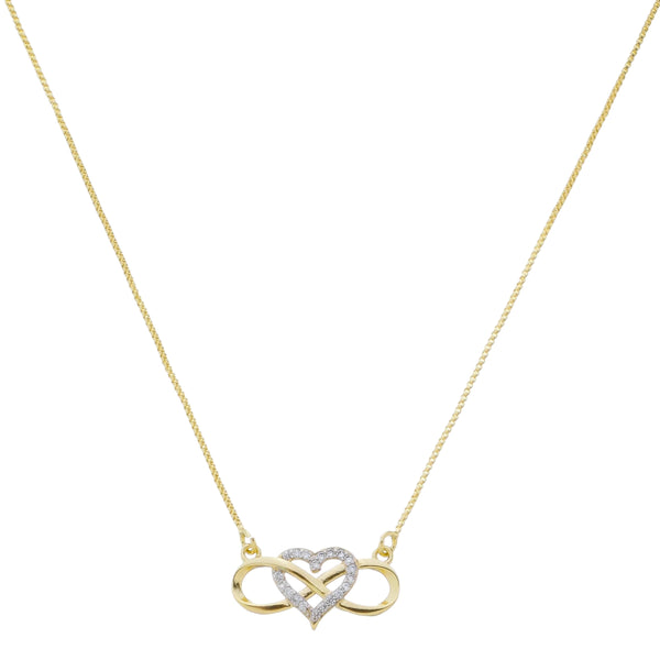Infinity Heart Zirconia Pendant Necklace